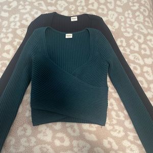 A&F WRAP SWEATER TOPS